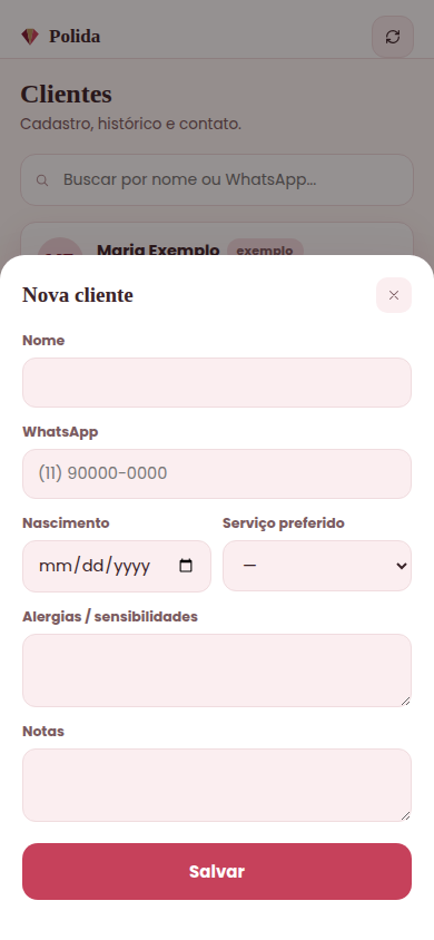 Cadastro em segundos